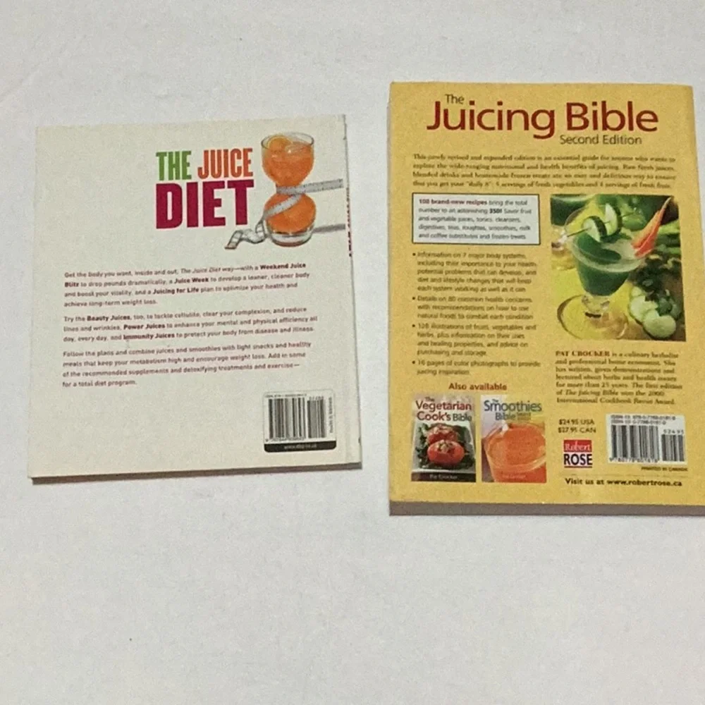 Set‎ of 2 Books Juicing/ Juice Diet Health & Wellness Natural Living Cookbooks